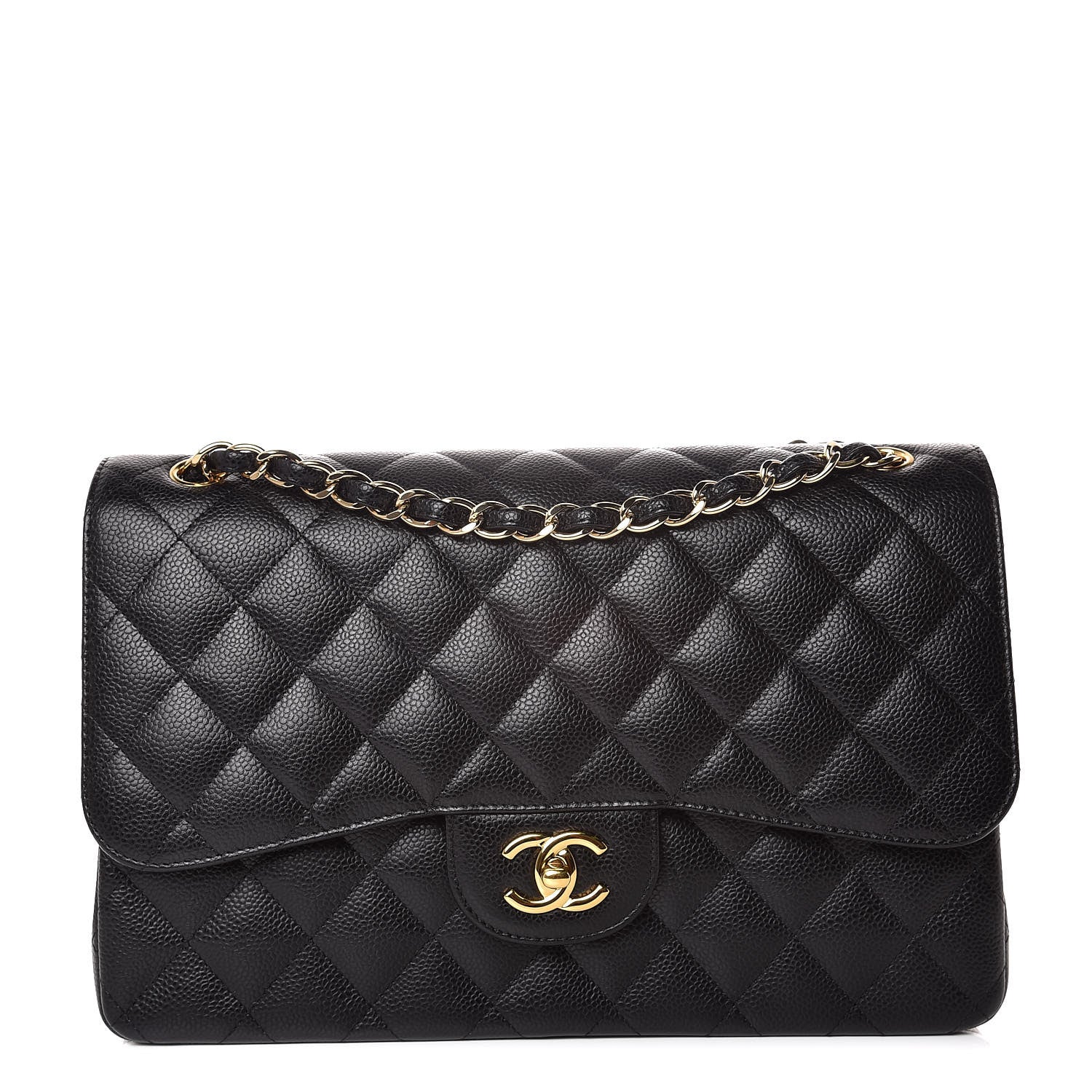 Chanel Caviar Quilted Jumbo Double Flap Black 1 of 11