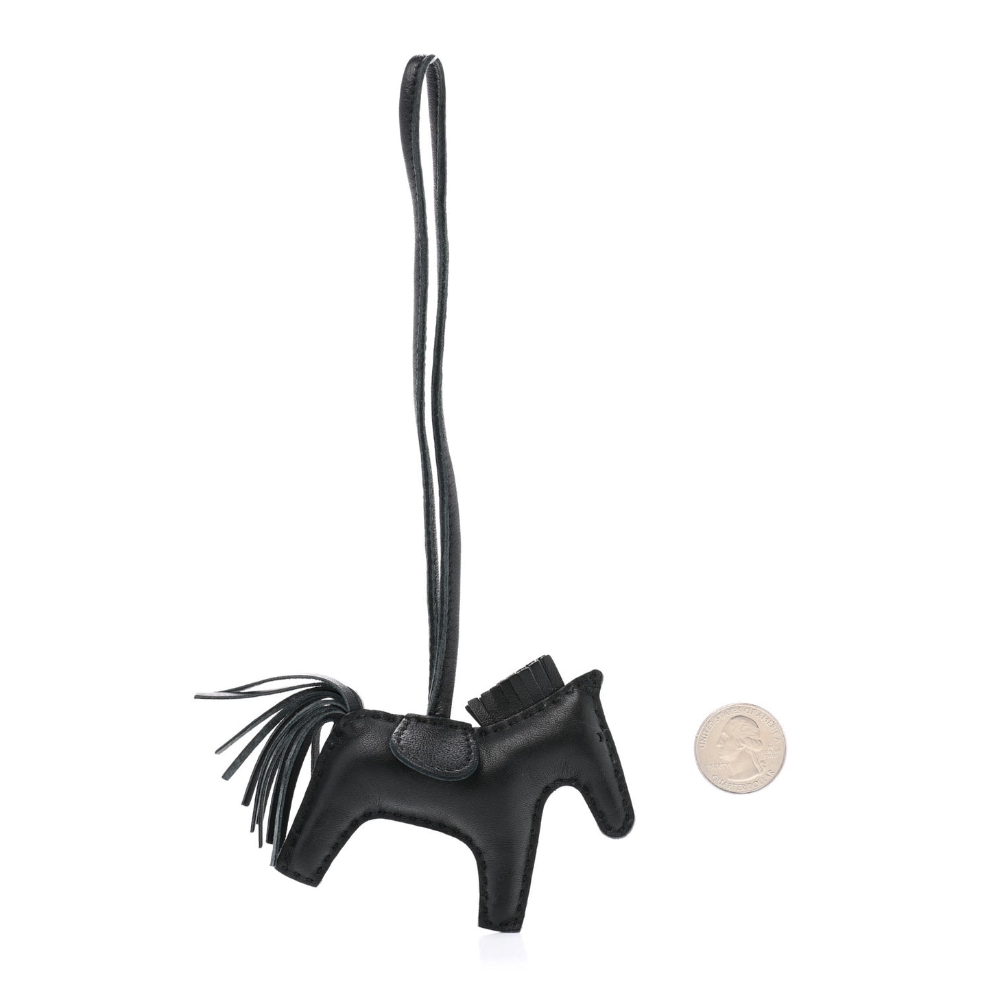 Milo Lambskin Grigri Rodeo Horse Bag Charm PM So Black