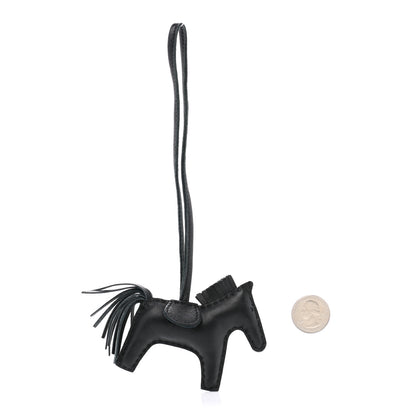 Hermes Milo Lambskin Grigri Rodeo Horse Bag Charm PM So Black 2 of 4