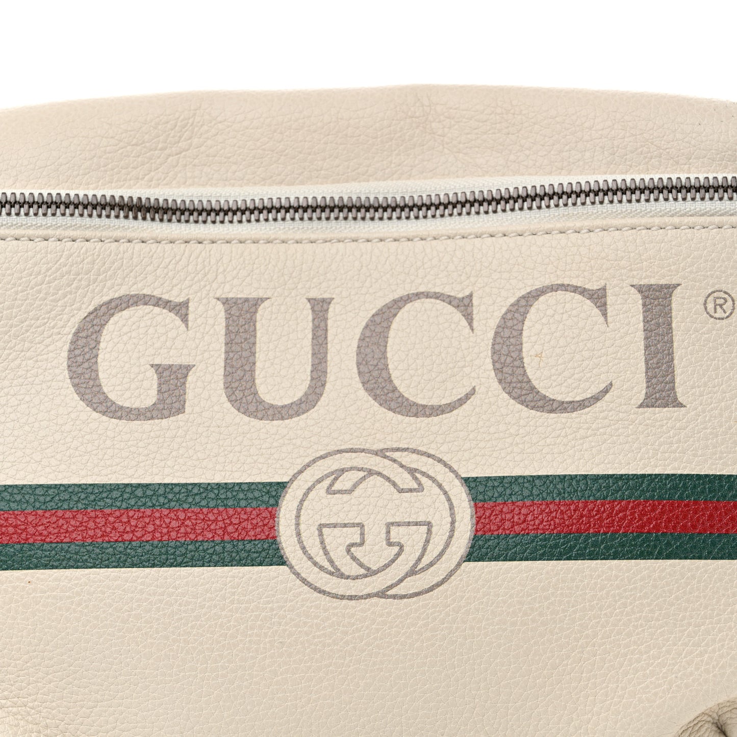 Grained Calfskin Logo Belt Bag White