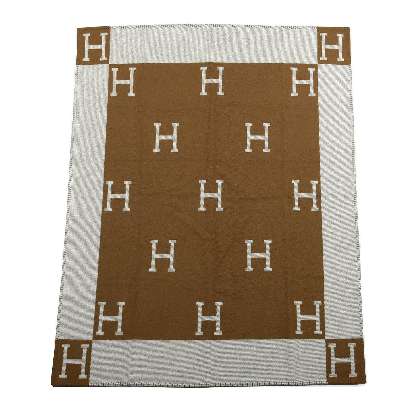 Wool Cashmere Avalon Blanket Ecru Camel