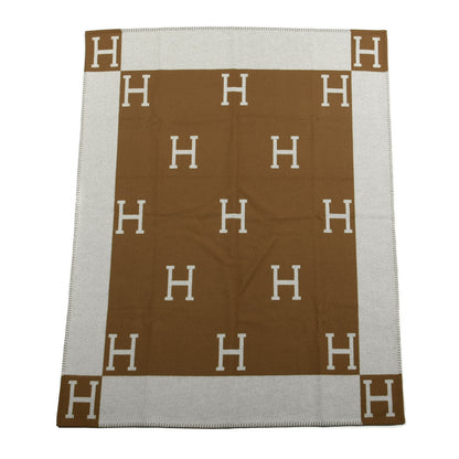 Hermes Wool Cashmere Avalon Blanket Ecru Camel 1 of 3