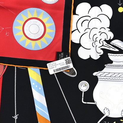 Hermes Silk Tea For Two Scarf 90 Black Rouge Multicolor 2 of 3