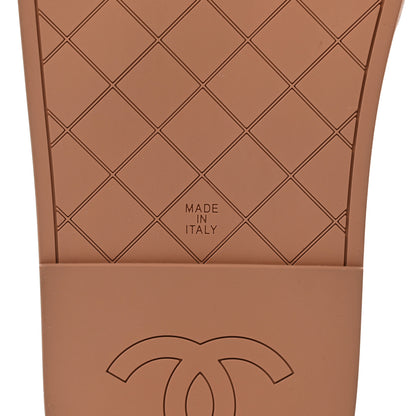 Chanel Lambskin Quilted CC Mules Sandals 39 Brown 6 of 9