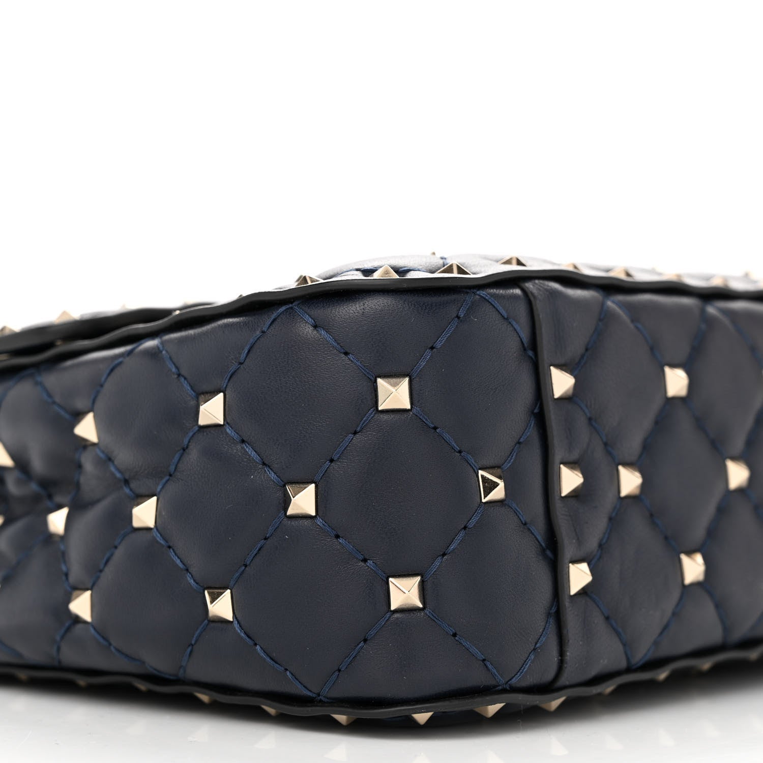 Valentino Garavani Nappa Medium Rockstud Spike Shoulder Bag Marine 8 of 11