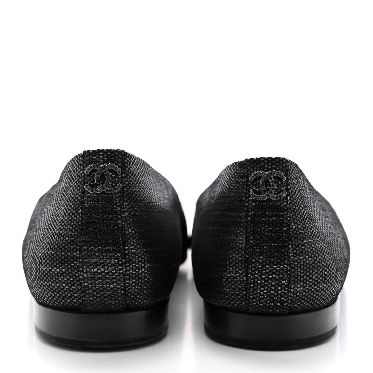 Fantasy Goatskin Patent Calfskin Crystal Cap Toe CC Ballerina Flats 39 Black