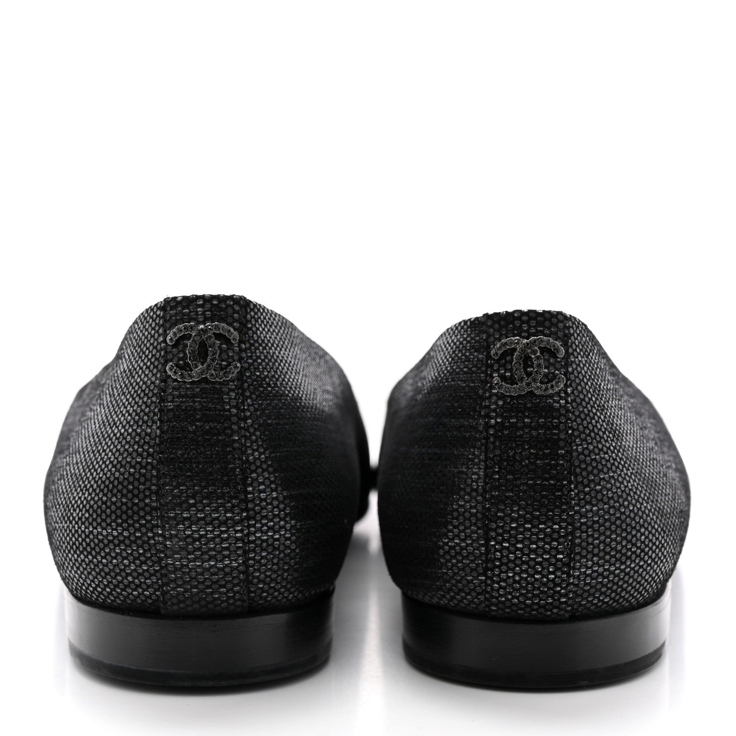 Chanel Fantasy Goatskin Patent Calfskin Crystal Cap Toe CC Ballerina Flats 39 Black 5 of 14