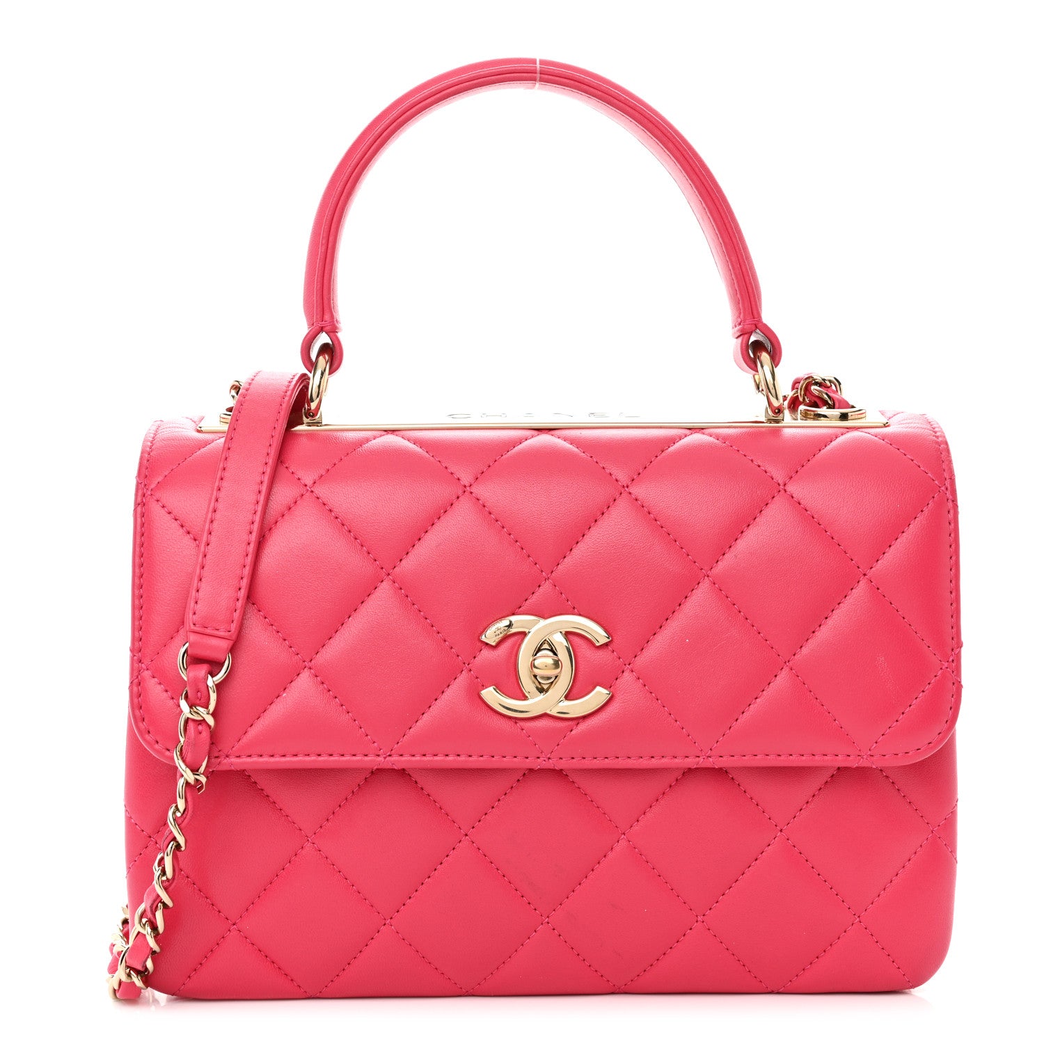 Chanel Lambskin Quilted Small Trendy CC Dual Handle Bag Dark Pink 1 of 16