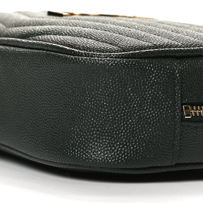Saint Laurent Grain De Poudre Matelasse Monogram Mini Lou Camera Bag New Vert Fonce 9 of 10