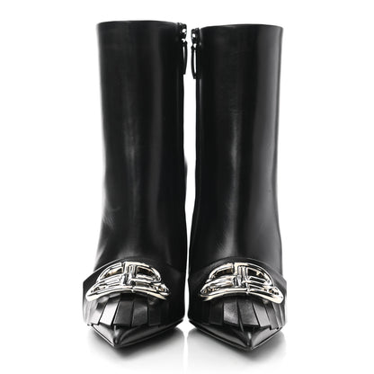 Balenciaga Shiny Kidskin Fringe BB Knife Booties 37.5 Black 2 of 10