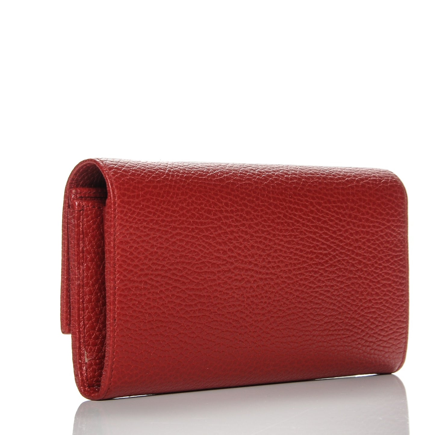 Dollar Calfskin GG Marmont Continental Wallet Hibiscus Red