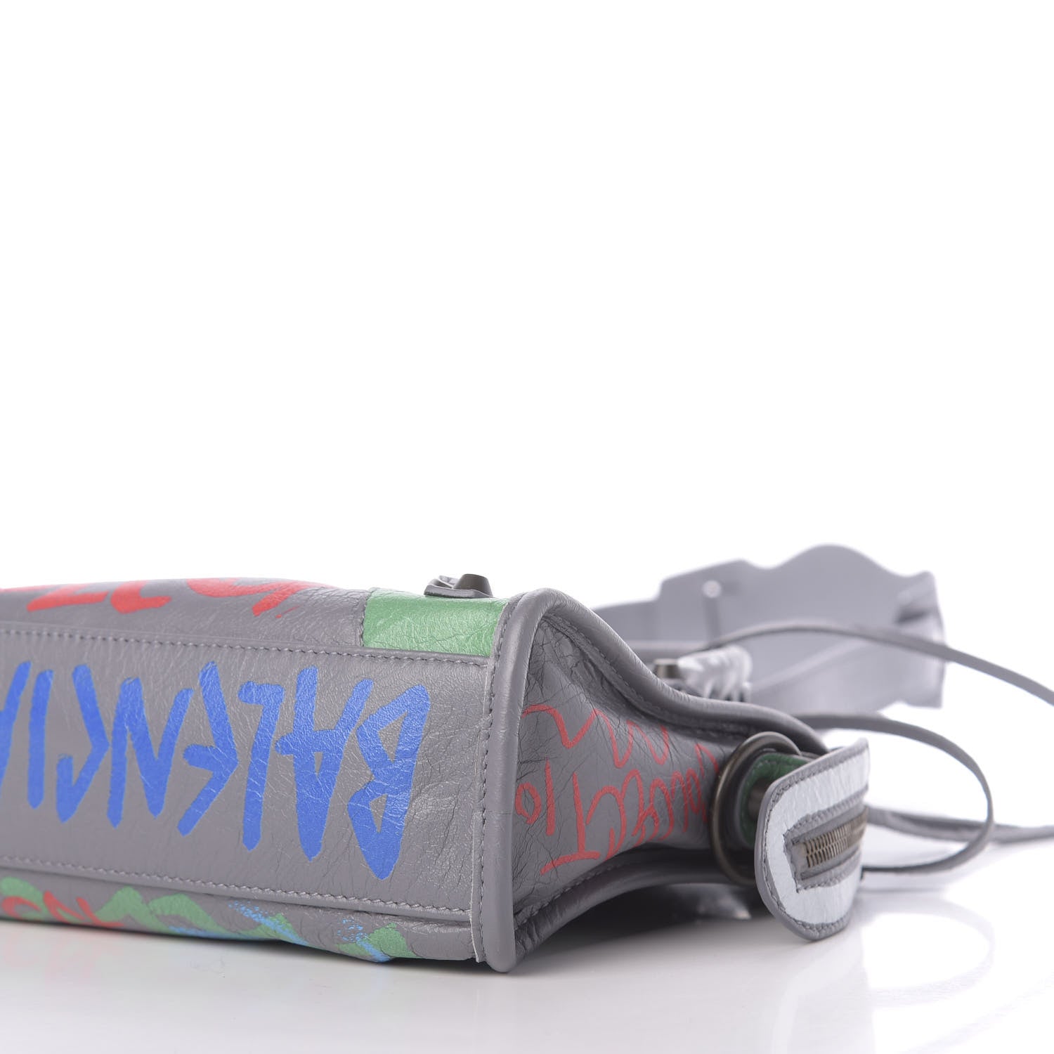 Balenciaga Agneau Classic Hardware Graffiti Mini City Grey 9 of 12