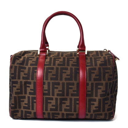 Fendi Zucca Calfskin Medium Convertible Boston Satchel Tobacco Granada 2 of 4