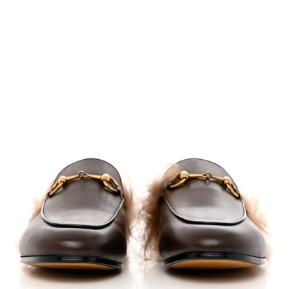 Gucci Calfskin Fur Womens Princetown Slippers 36 Brown 2 of 9