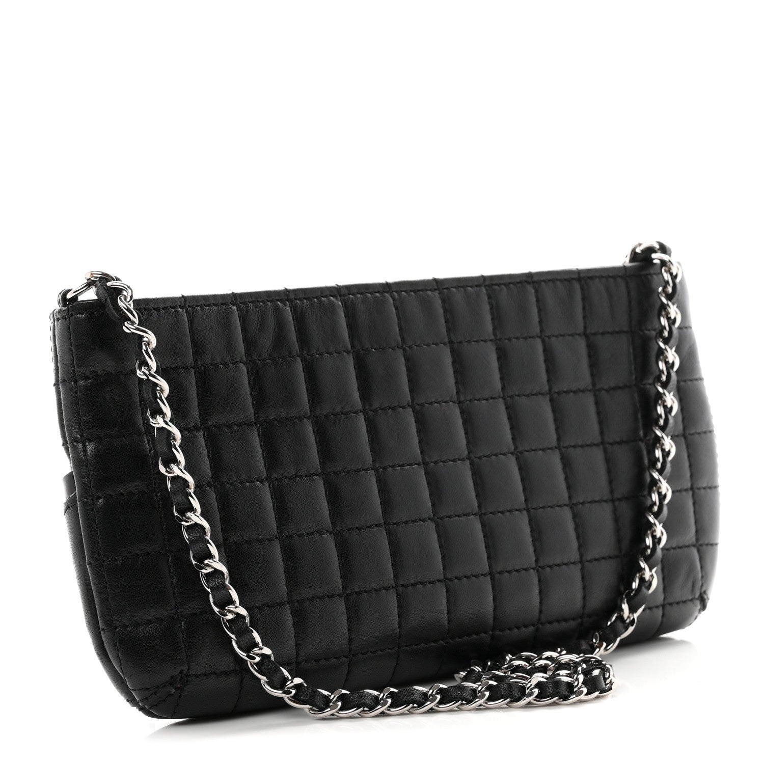 Chanel Lambskin Camellia No. 5 Chain Pouch Black 2 of 9