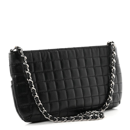 Chanel Lambskin Camellia No. 5 Chain Pouch Black 2 of 9