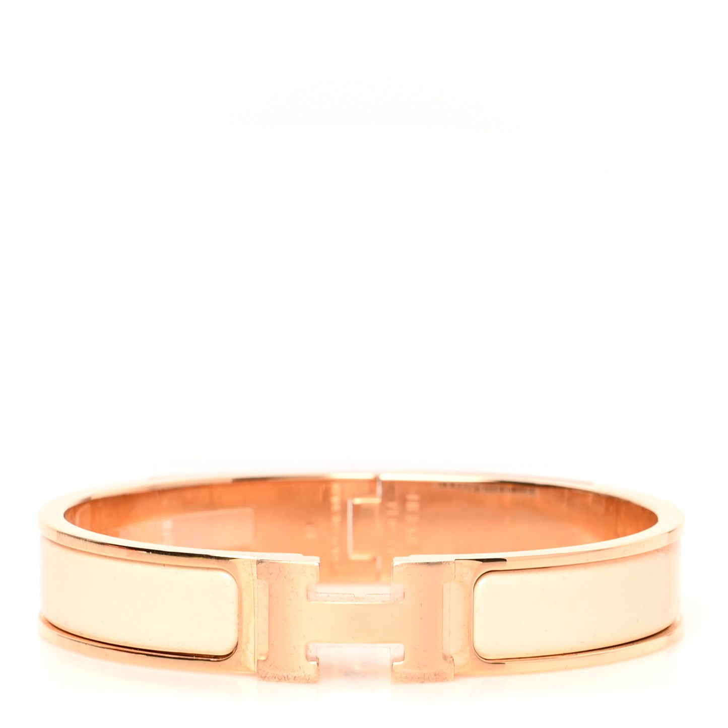 Enamel Narrow Clic Clac H Bracelet GM Beige Nacre