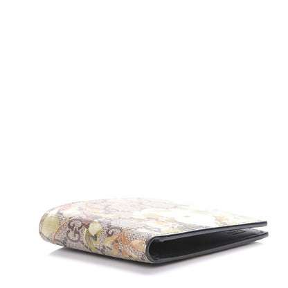 Gucci GG Supreme Monogram Blooms Bi-Fold Wallet Beige New Military Black 4 of 9