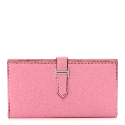 Hermes Epsom Bearn Gusset Wallet 5P Pink 1 of 11