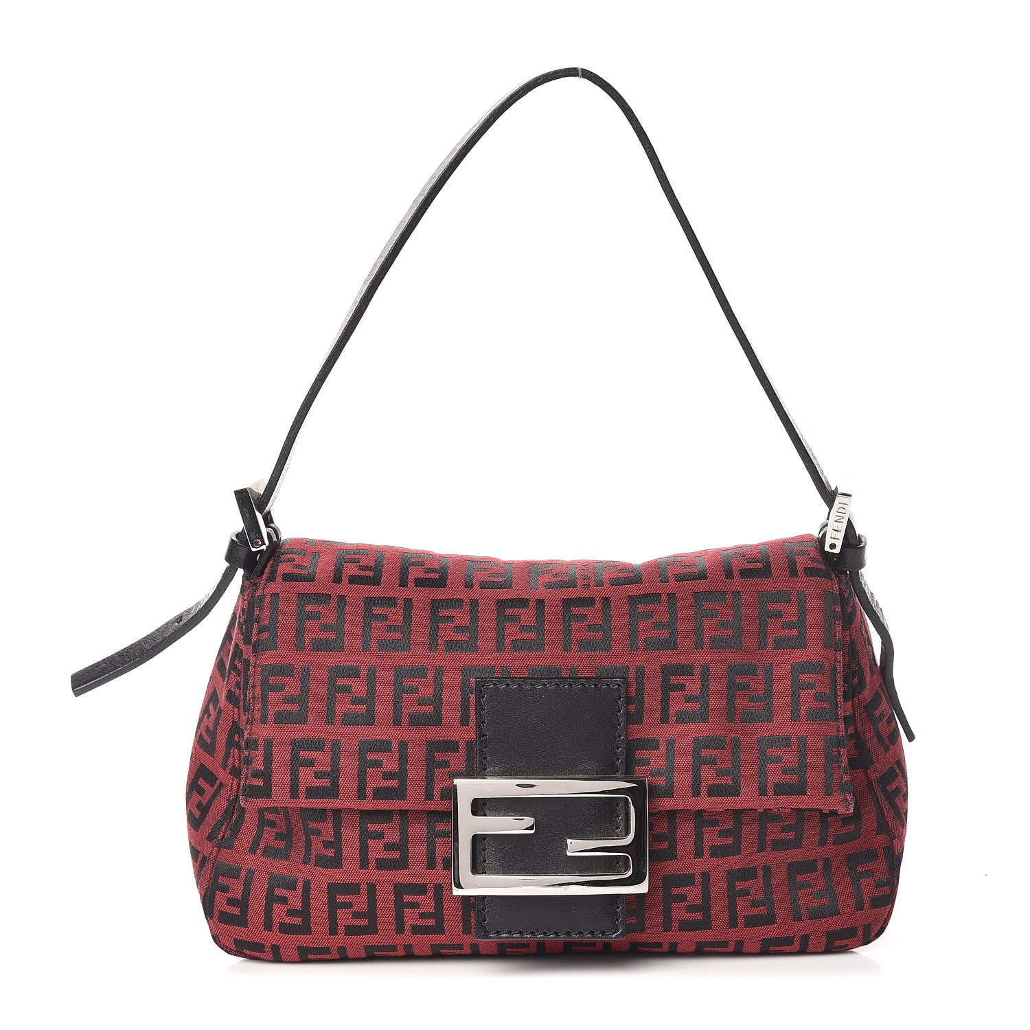 Fendi Zucchino Mini Mama Baguette Black Red 1 of 10