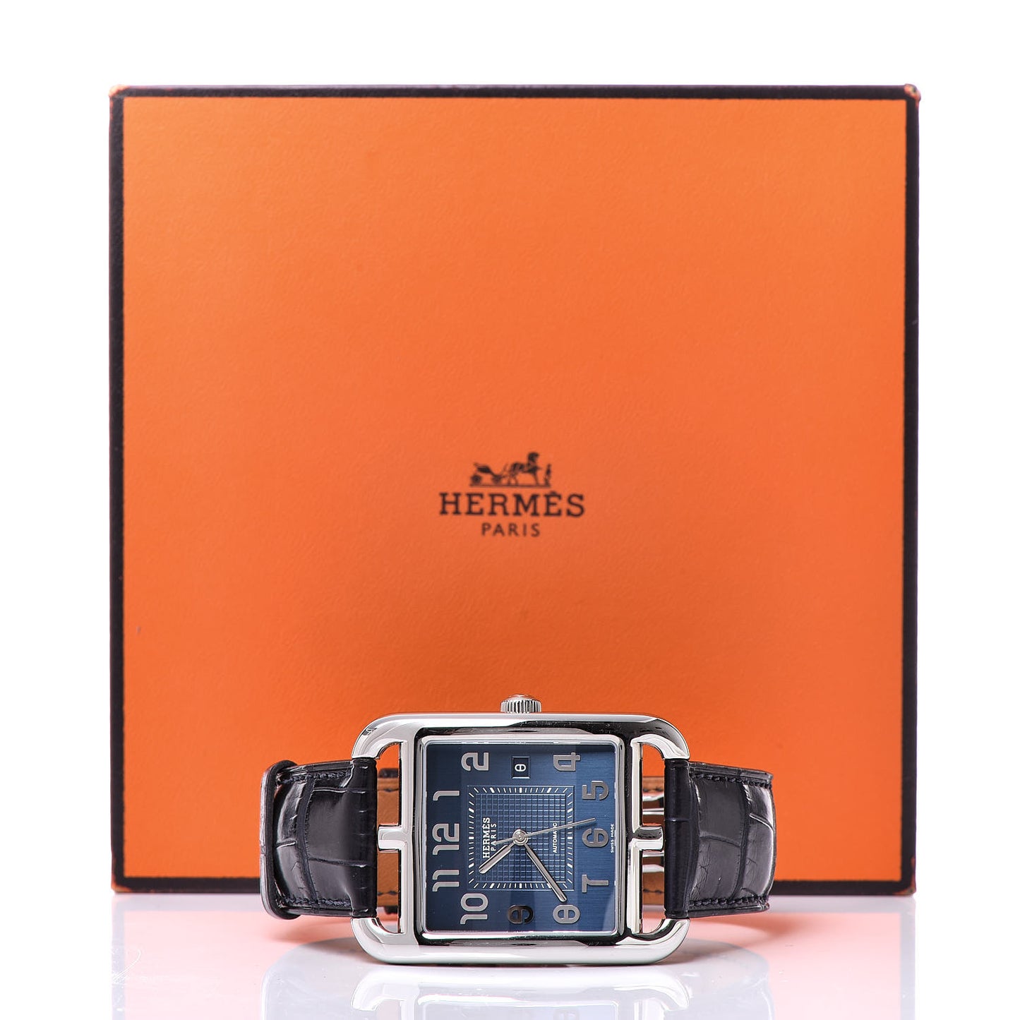 Stainless Steel Alligator 36mm Cape Cod Automatic Watch Bleu Saphir