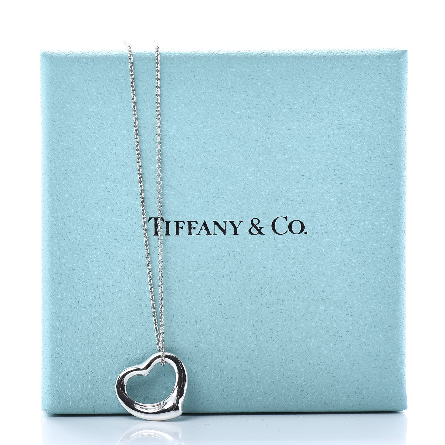 Tiffany Sterling Silver 16mm Elsa Peretti Open Heart Pendant Necklace 7 of 7