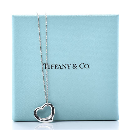Tiffany Sterling Silver 16mm Elsa Peretti Open Heart Pendant Necklace 7 of 7