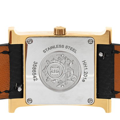 Hermes Stainless Steel Epsom 21mm Heure H Hour Quartz Watch Noir 4 of 5