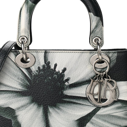 Christian Dior Deerskin Floral Printed Medium Lady Dior Green 6 of 8