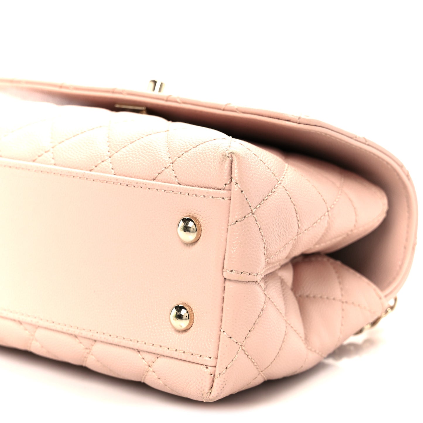 Caviar Quilted Mini Coco Handle Flap Light Pink