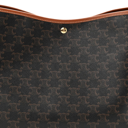 Celine Triomphe Canvas Calfskin Shopper Tote Tan 9 of 12