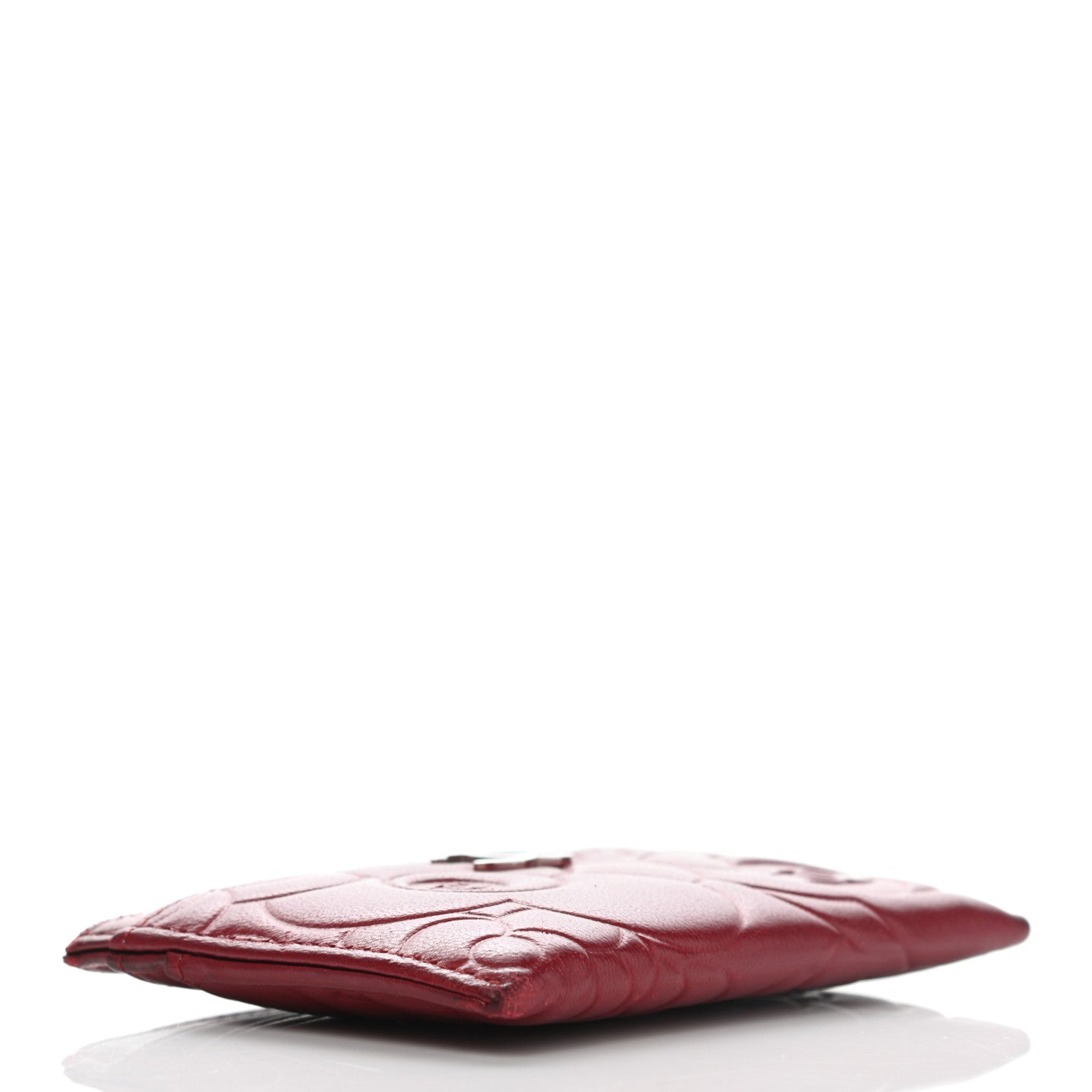 Chanel Lambskin Camellia Embossed Card Holder Red 4 of 11