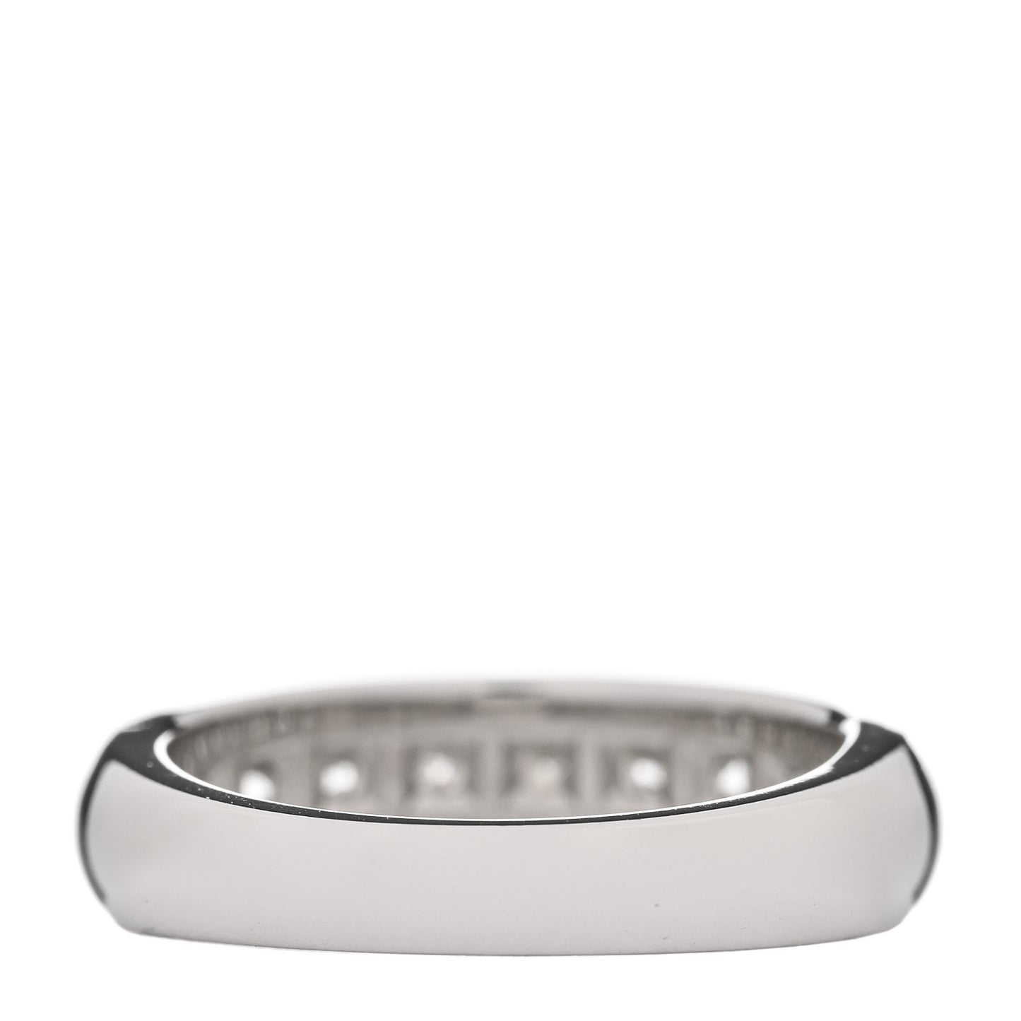 Platinum Diamond Princess Lucida Half Circle Wedding Band Ring 50 5.5