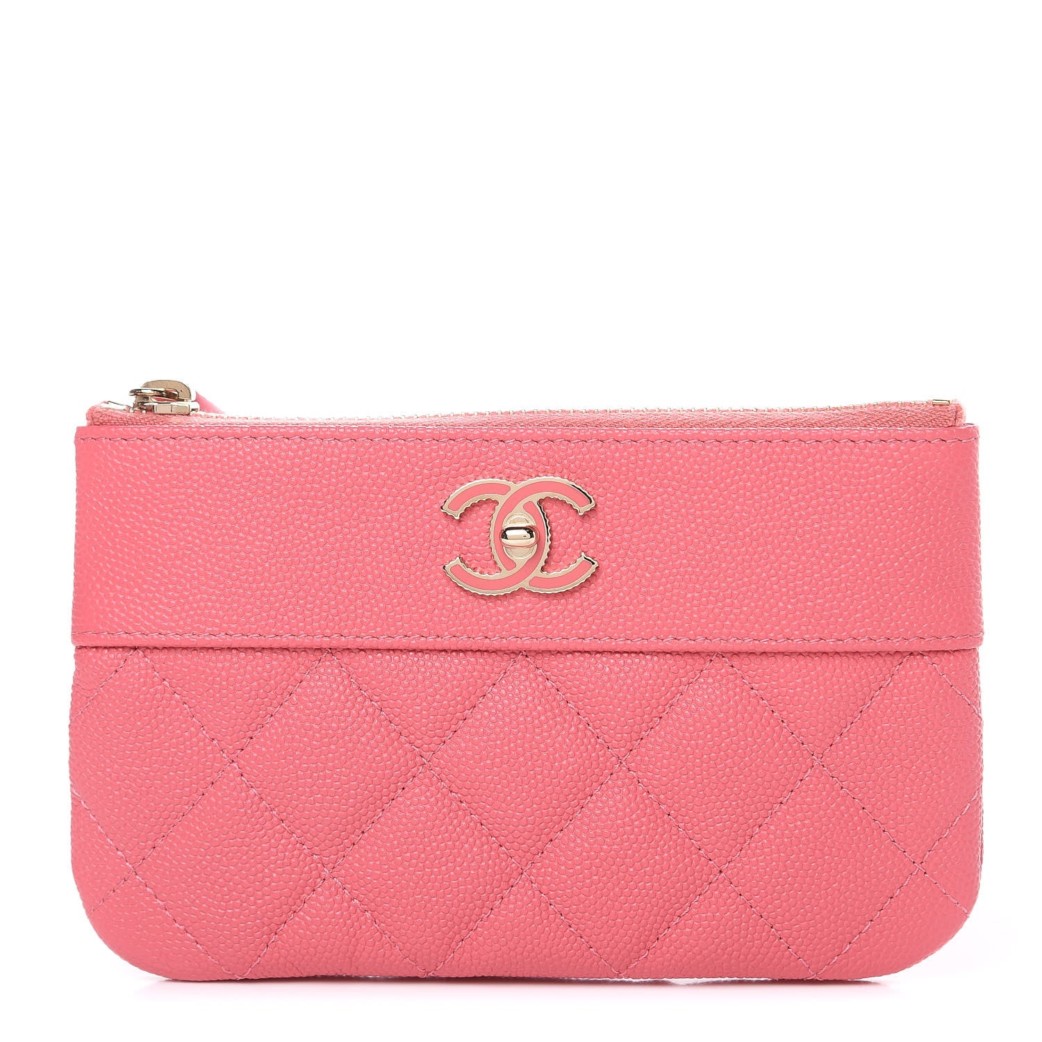 Chanel Caviar Quilted Small Vintage Mademoiselle Cosmetic Case Pink 1 of 8