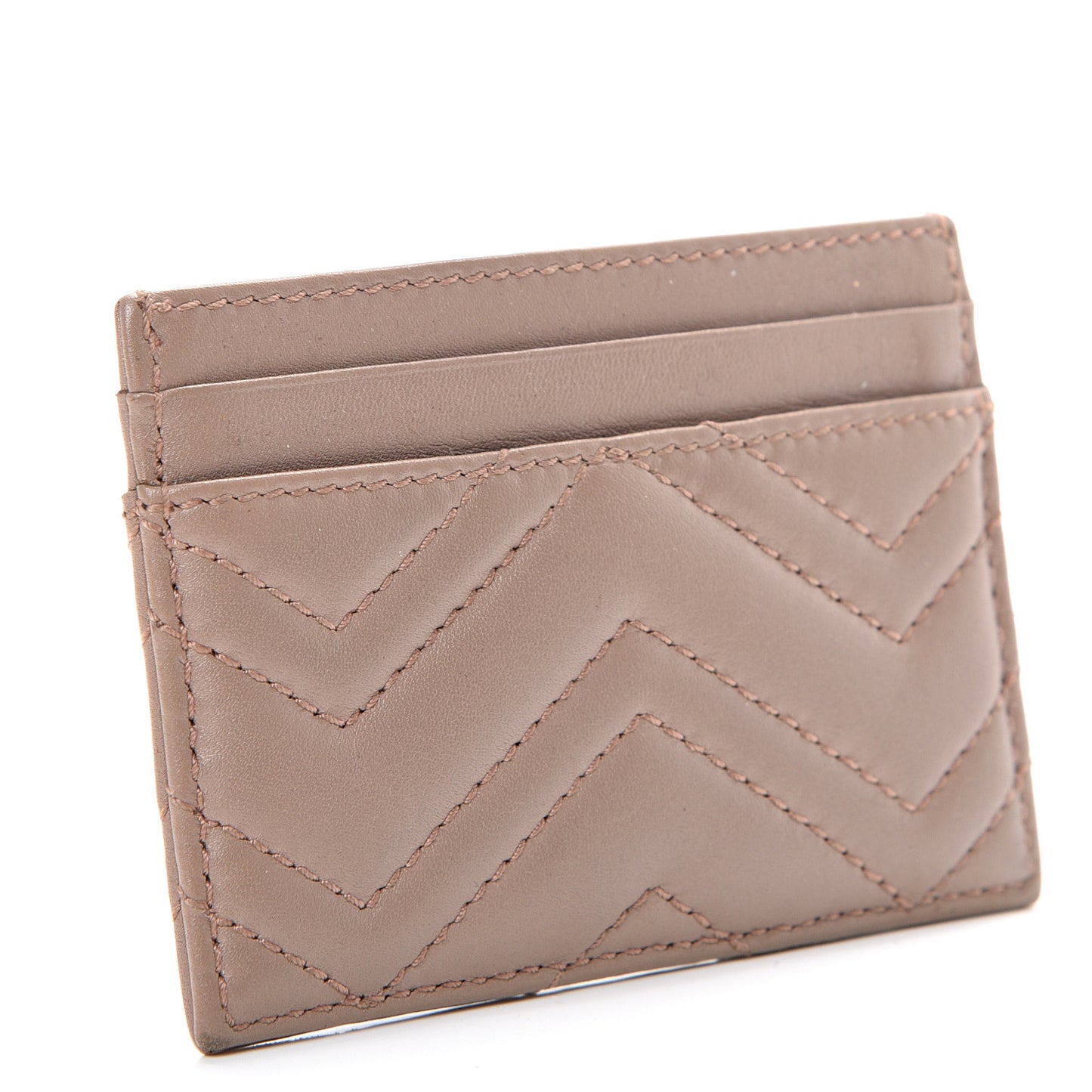Calfskin Matelasse GG Marmont Card Holder Porcelain Rose