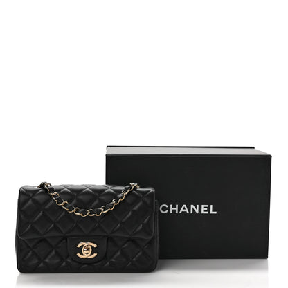 Chanel Lambskin Quilted Mini Rectangular Flap Black 10 of 10