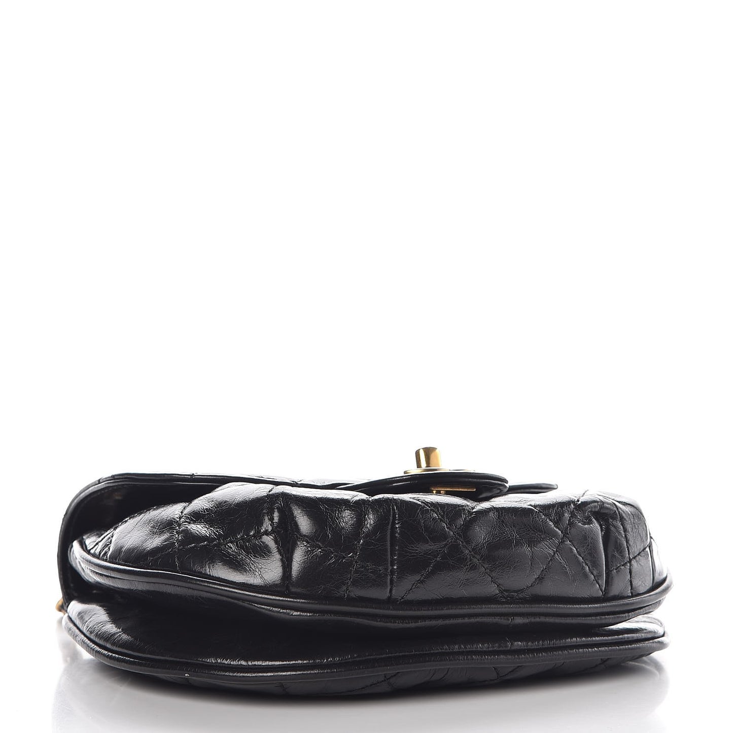 Aged Calfskin Small Bubble CC Flap Black