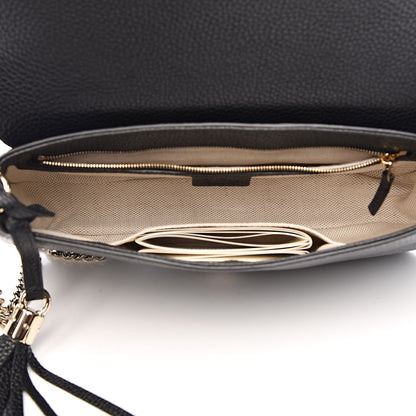 Gucci Pebbled Calfskin Medium Soho Flap Crossbody Black 5 of 9