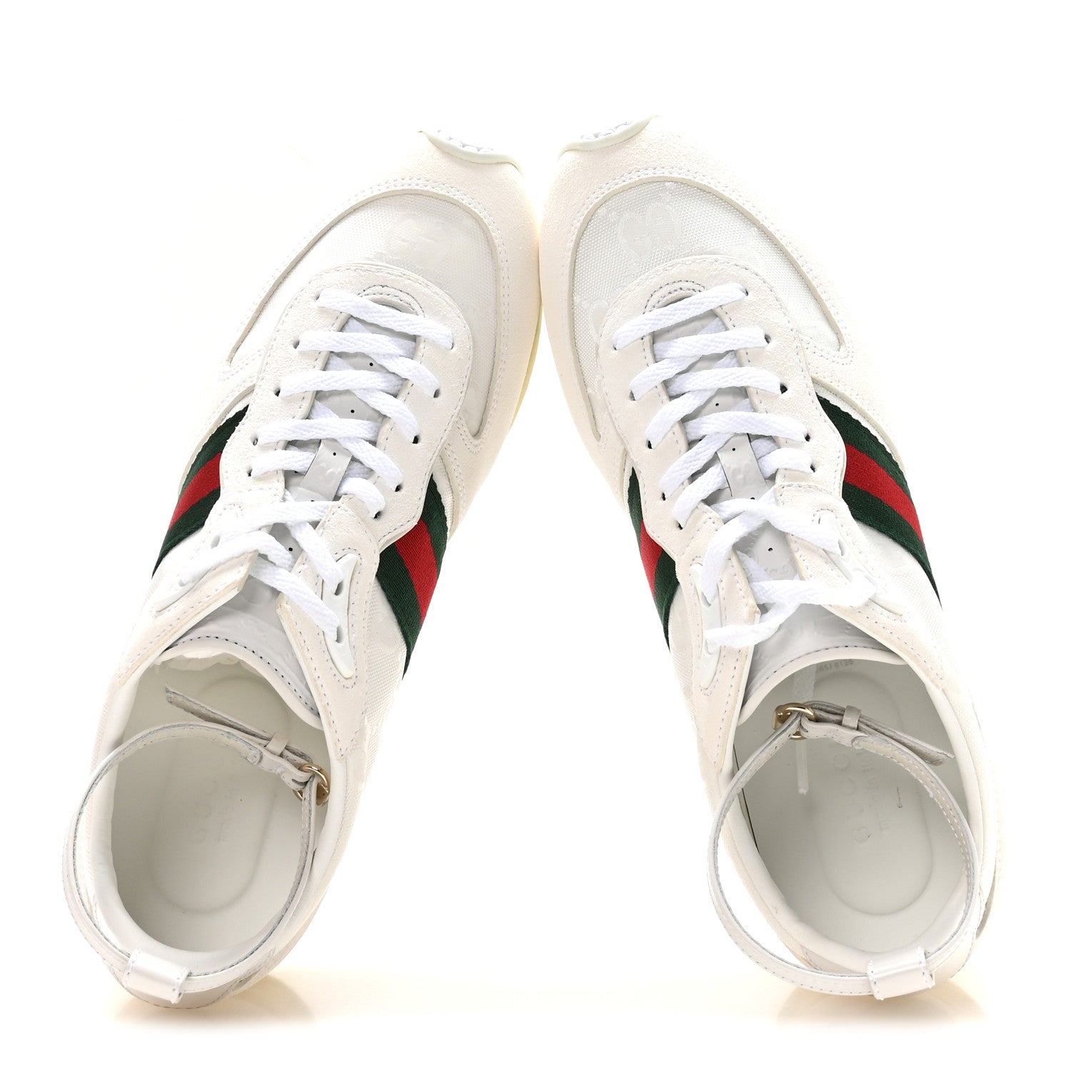 Gucci GG Suede Monogram Web Re-Motion Sneakers 37.5 White 2 of 8
