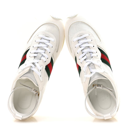 Gucci GG Suede Monogram Web Re-Motion Sneakers 37.5 White 2 of 8