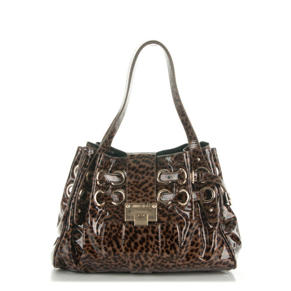 Jimmy Choo Patent Leopard Print Riki Natural 1 of 6