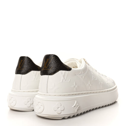 Louis Vuitton Lambskin Embossed Monogram Time Out Sneakers 36 White 4 of 8