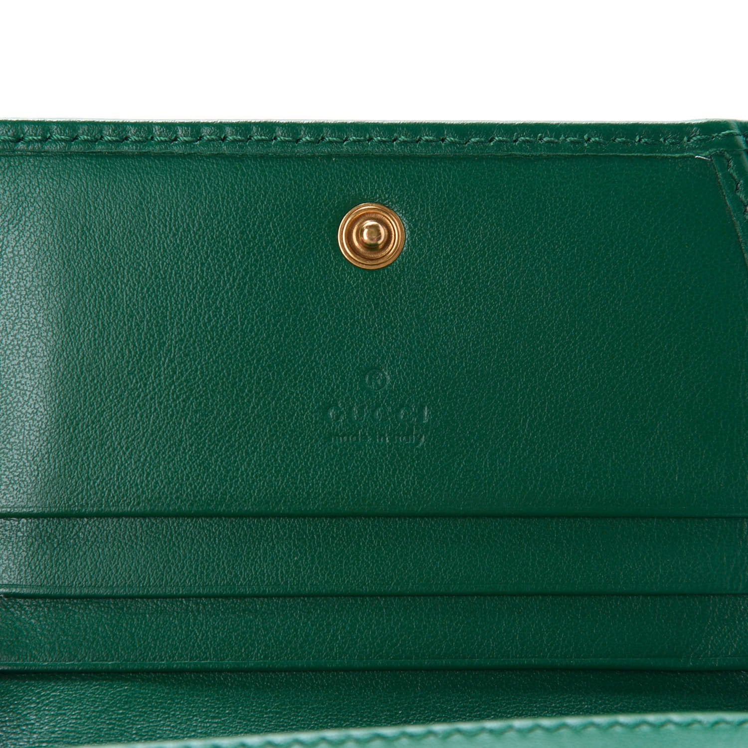 Gucci Calfskin Matelasse GG Marmont Card Case Wallet Emerald 9 of 10