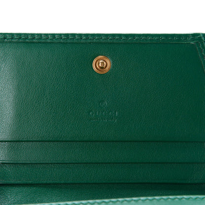 Gucci Calfskin Matelasse GG Marmont Card Case Wallet Emerald 9 of 10