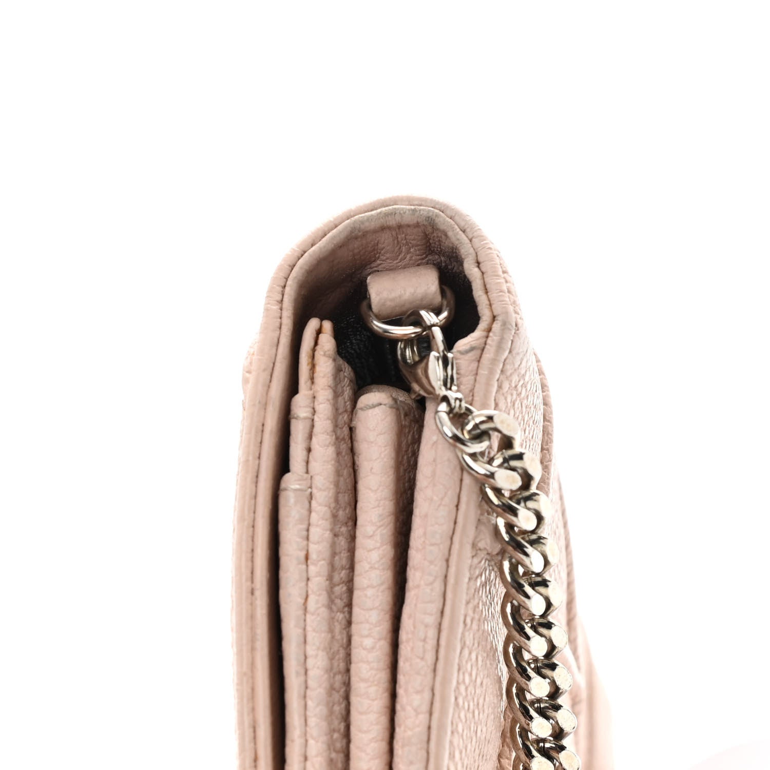 Christian Dior Grained Calfskin Diorama Wallet on Chain Pouch Nude 15 of 15