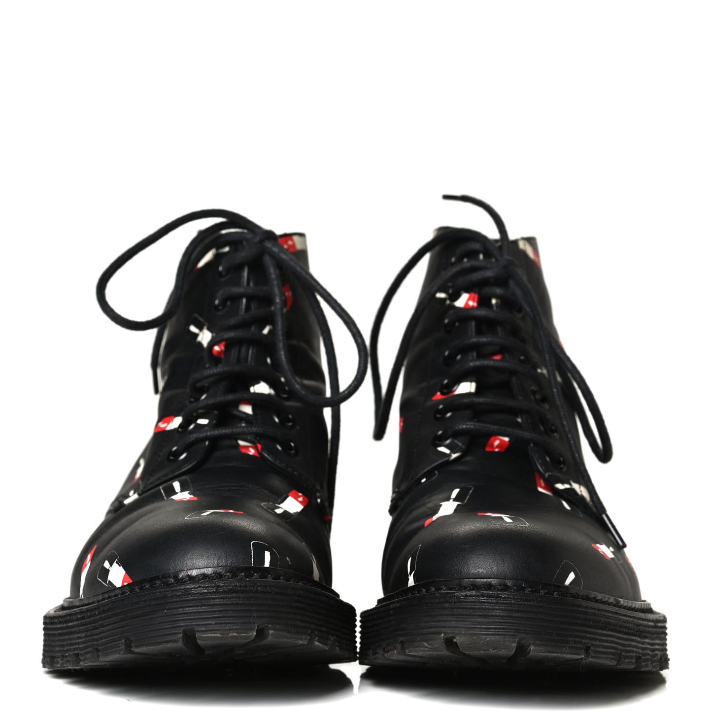 Smooth Calfskin Rangers Boots 37 Black Red