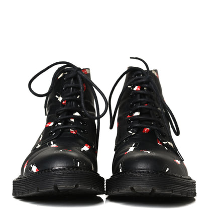 Saint Laurent Smooth Calfskin Rangers Boots 37 Black Red 4 of 22