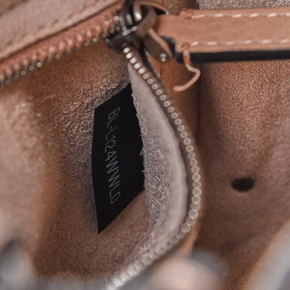 Valentino Garavani Grained Calfskin Onyx Guitar Strap Rockstud Rolling Shoulder Flap Messenger Bag Soft Noisette 7 of 9