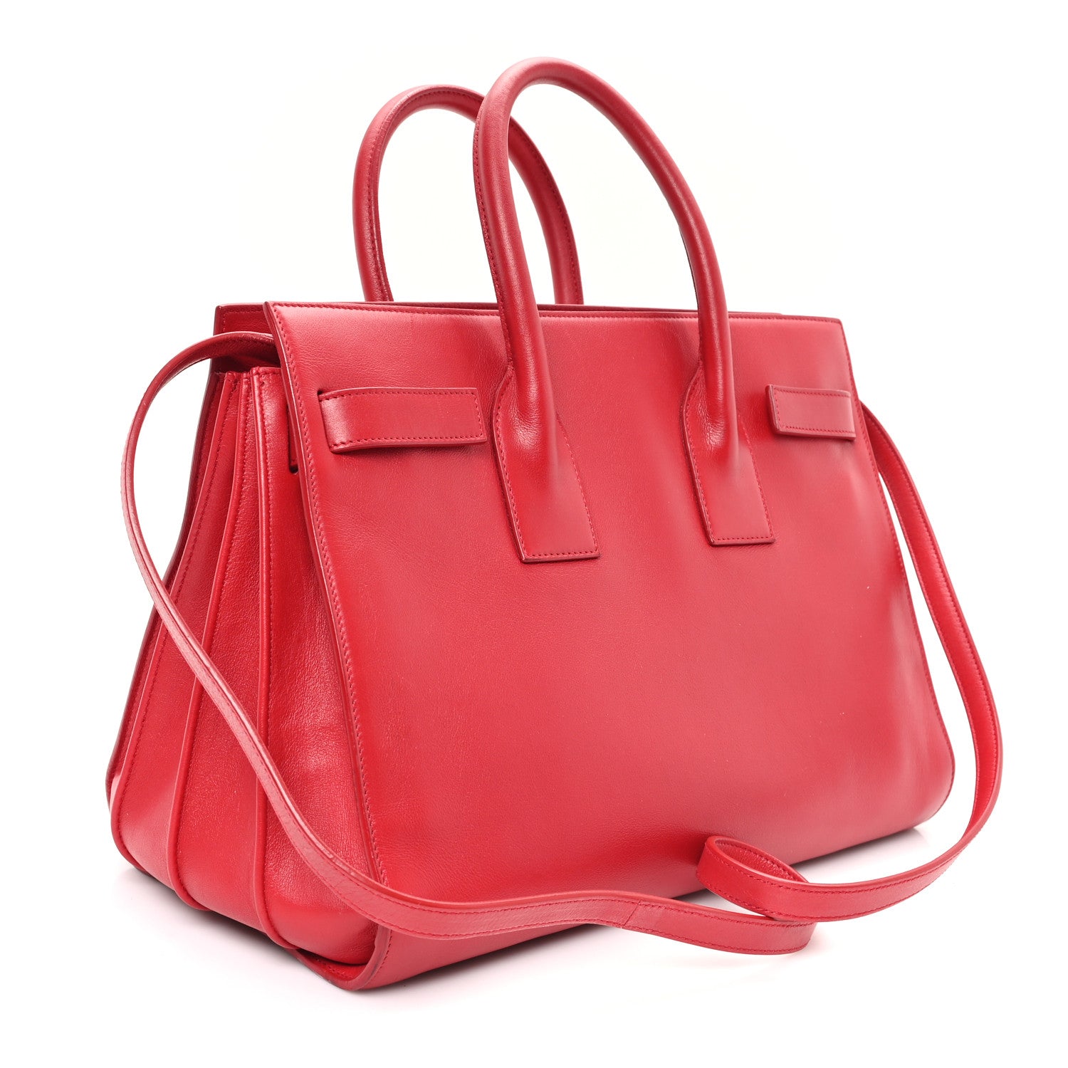 Saint Laurent Calfskin Small Sac De Jour Lipstick Red 3 of 13