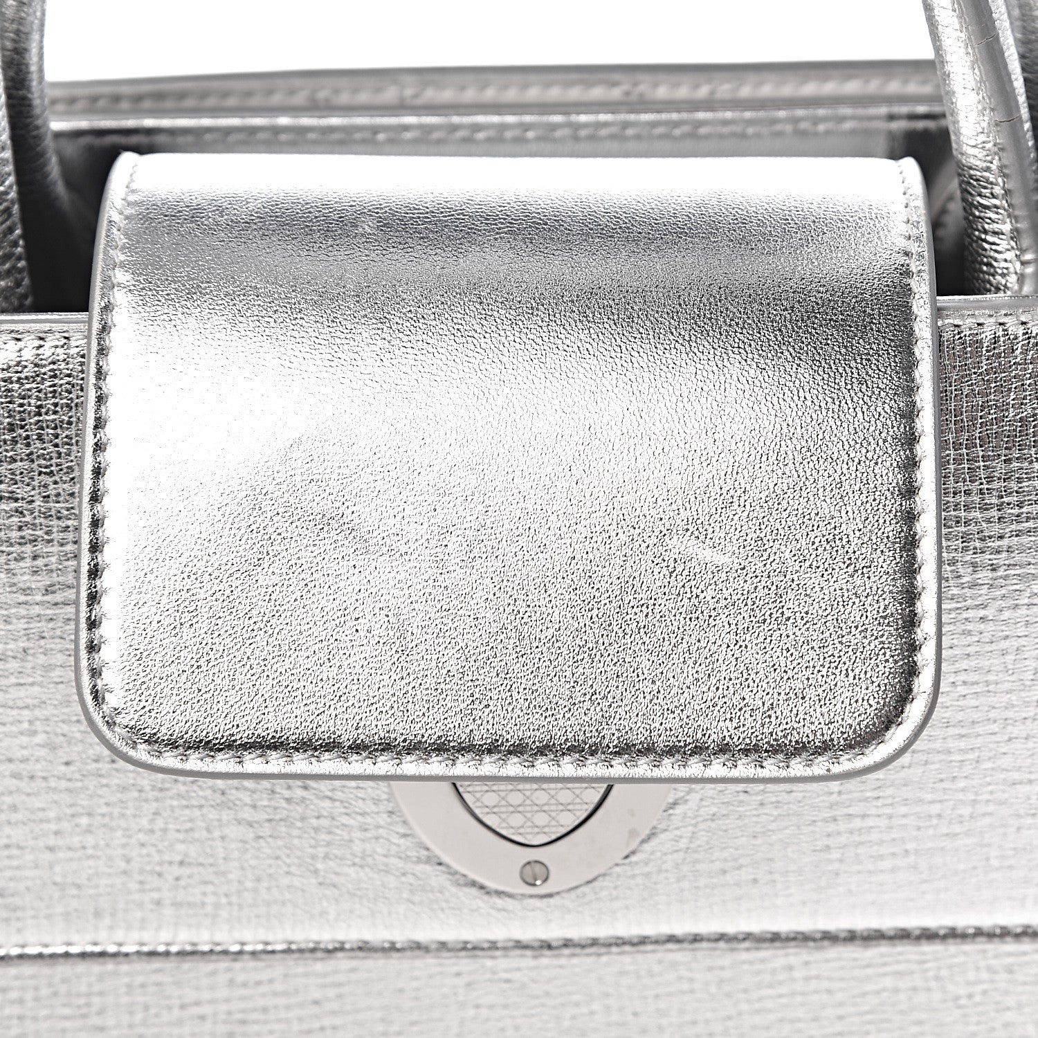 Christian Dior Metallic Grained Calfskin Medium Diorever Flap Silver 9 of 12